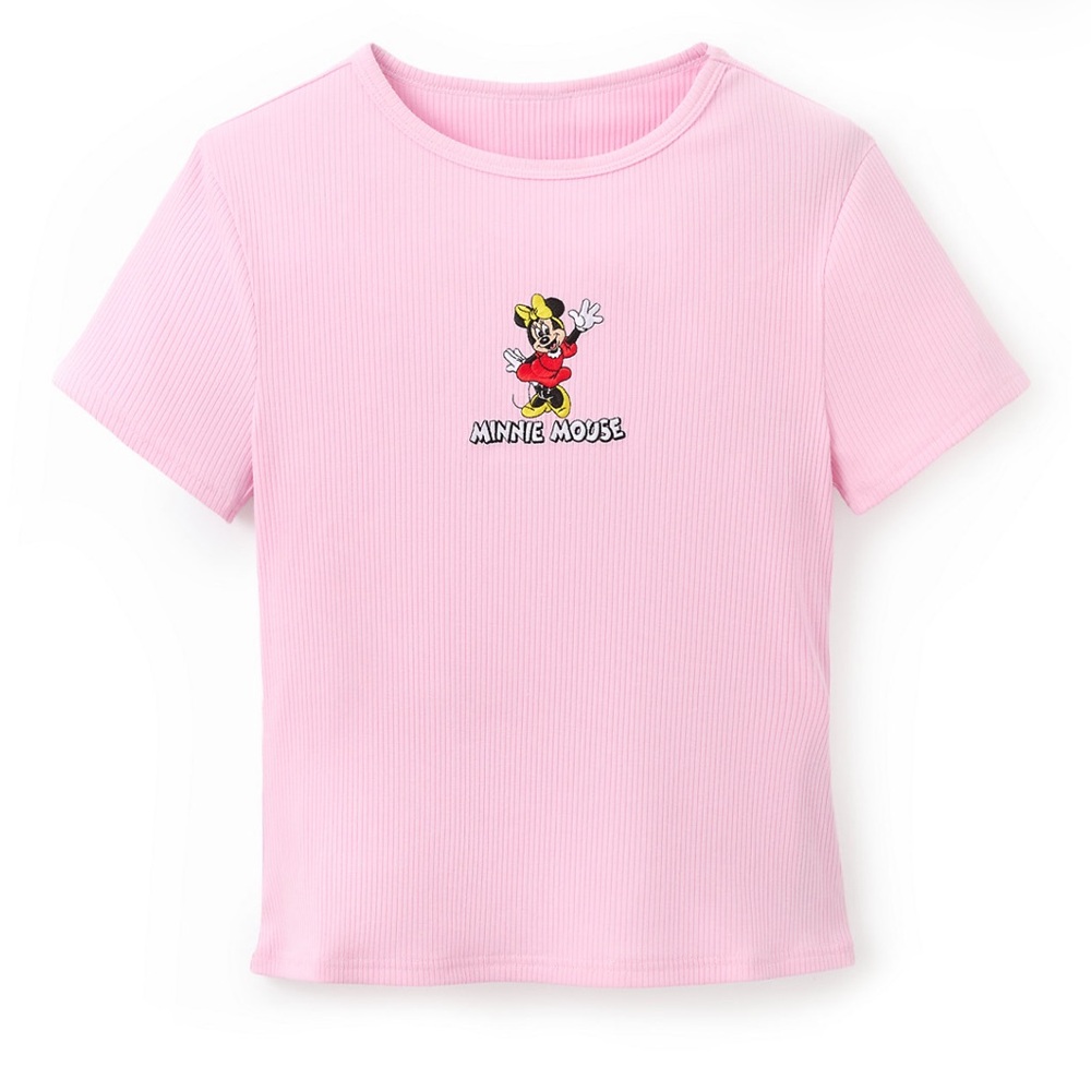 🩷Disney Minnie Mouse Ribbed Crop Top